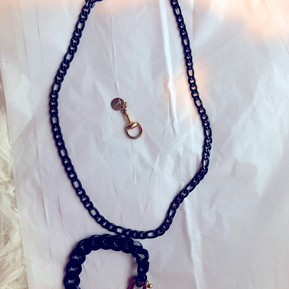 New Black Stainless Steel Bronze Links Chains Set - Picture 5 of 5